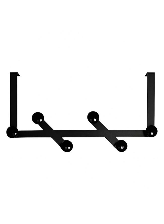 إنشز هوم علاقة ملابس معدنية منزلقة للباب باللون الأسود مع أزرار سوداء - Image 2